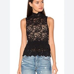 Nightcap Peplum Cut Out Top in Black Size 3 (M)